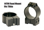 Warne Fixed Mount Tikka 14TM Steel Rings 36-42mm Objektiv