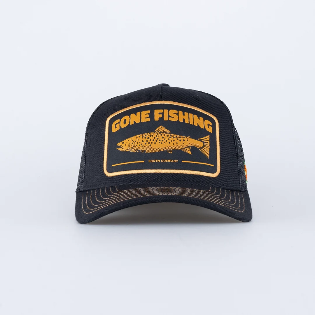 SQRTN Trout Trucker Keps - Hooked Black