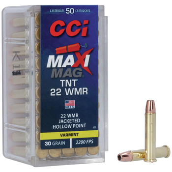 CCI Rimfire Ammunition 22 WMR Maxi-Mag TNT JHP 30gr