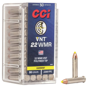 CCI Varmint Ammo 22 WMR VNT™ Polymer Tip 30gr 50/Box