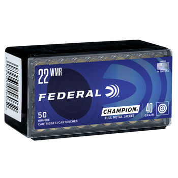 Federal Rimfire Ammunition 22 WMR FMJ Champion Training 40gr